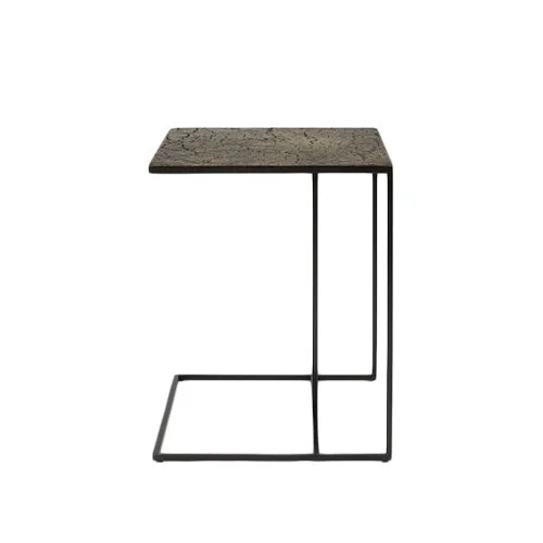 Sleek and modern accent table featuring compact form and clever function