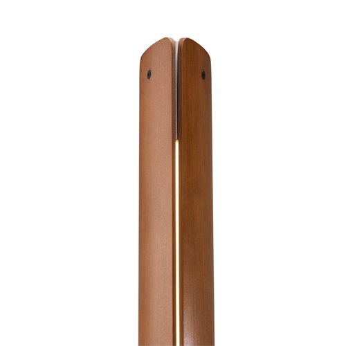Dimmable floor lamp with direct and indirect 2700K LED illumination.