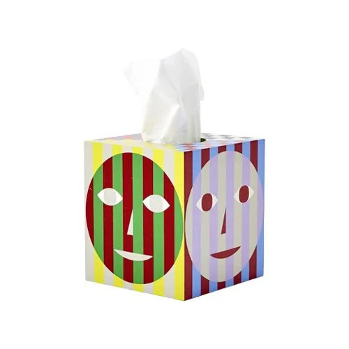 Sculptural tissue box design celebrating diversity and playful modern form.