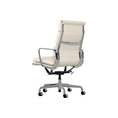 Executive height office chair with polished aluminum frame