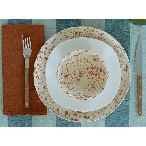 Soft, earth-toned 20" linen napkin for modern and seasonal dining.