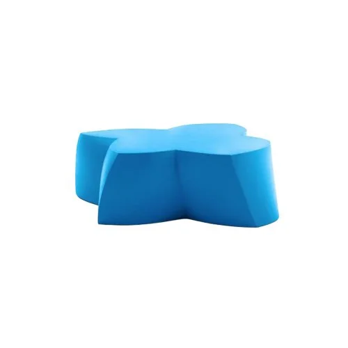 Frank Gehry-designed modern table with UV-resistant finish in vibrant colors.