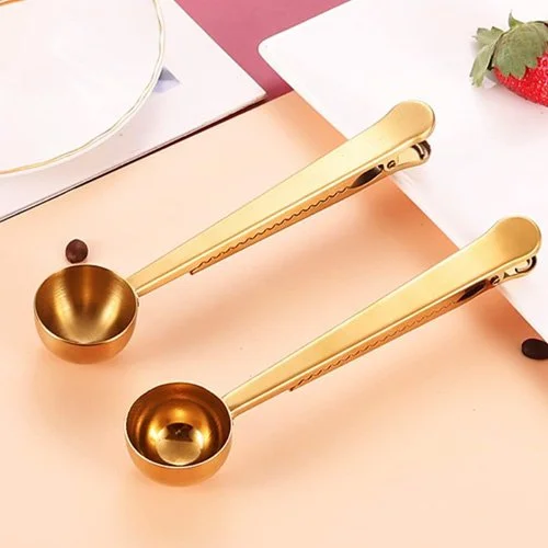 Durable stainless steel measuring scoop for coffee, tea, or protein powder