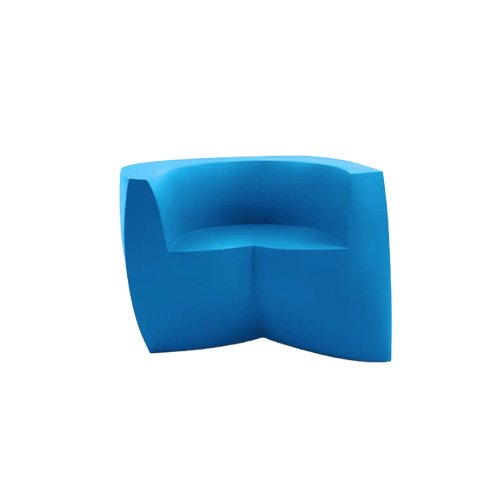 Frank Gehry-designed sculptural lounge chair in UV-stable, rotational-molded plastic.