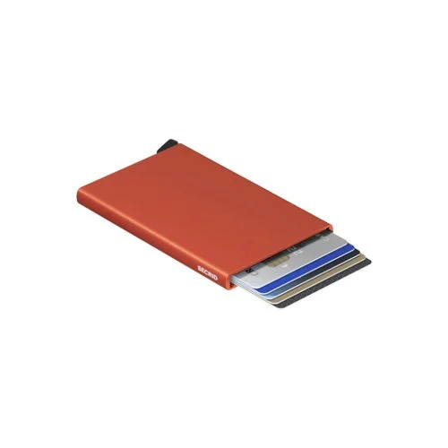 Slim aluminum card wallet with one-click card access, minimalist everyday carry