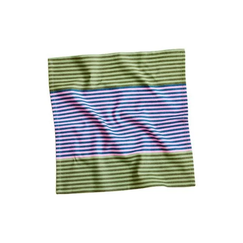 Modern striped cotton napkins with bold contemporary textile keywords for tabletop styling.