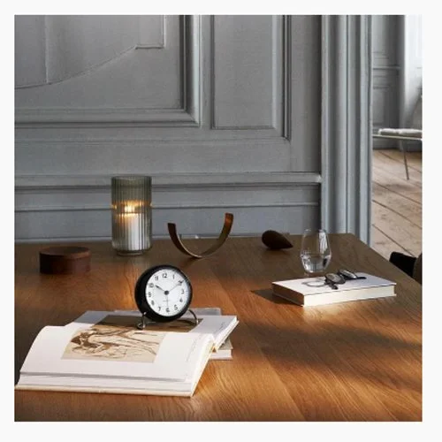 Rosendahl table clock designed by Arne Jacobsen with PMMA lens and ABS case.