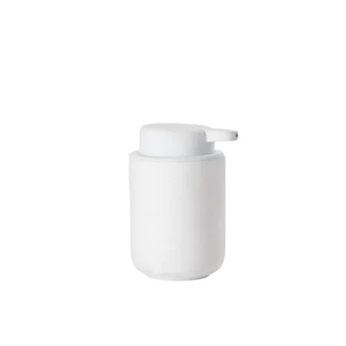 White Ume Soap Dispenser, 8.5 oz, Scandinavian design with matte finish for modern bathrooms.