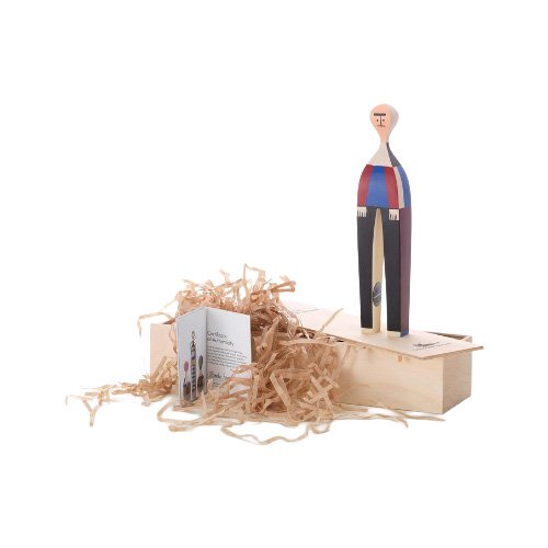 Vitra Wooden Doll No. 22, designed by Alexander Girard in 1953 — handcrafted midcentury decor with joyful artistry.