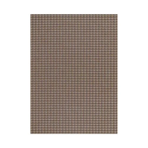 Chilewich Crane Rug with intersecting stripes and woven geometric texture.