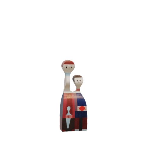 Wooden Doll No. 11 by Alexander Girard for Vitra — a whimsical, hand-painted solid wood collectible inspired by midcentury folk art.