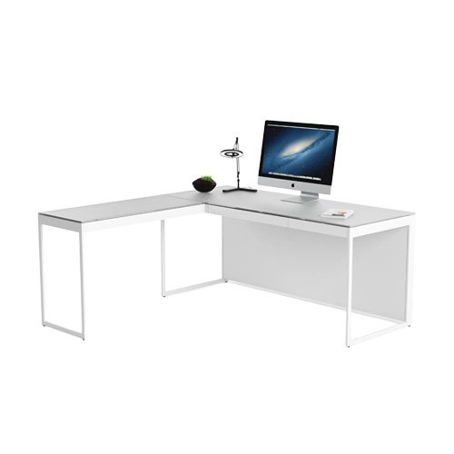 Modern desk return designed to expand your workspace with a sleek profile.