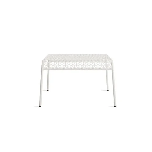 Blu Dot Hot Mesh Ottoman – modern powder-coated steel ottoman with a 3D mesh pattern, perfect for indoor or outdoor use, available in eight finishes.