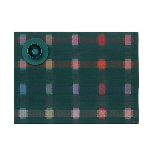 Chilewich Sampler Placemat in Fir, a modern woven design with earthy tones for refined dining.