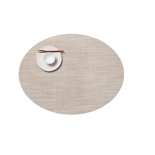 Mini Basketweave Oval Placemats by Chilewich – stylish, durable, and easy to clean for modern dining spaces.