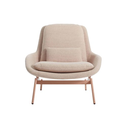 Blu Dot Field Lounge Chair – modern sculptural lounge chair with a sleek steel base, deep seating, and tailored cushions, available in fabric and leather upholstery options.