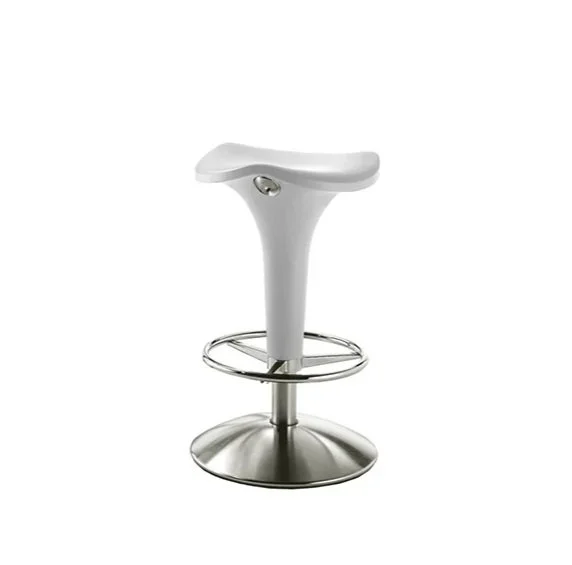 Zanzibar Stool with adjustable height by Raul Barbieri for Rexite, featuring a saddle seat and gas-lift mechanism.