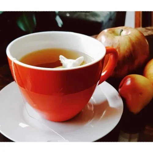 Red Orange ceramic Fox Coffee Cup with hidden fox figure from Creature Cups.
