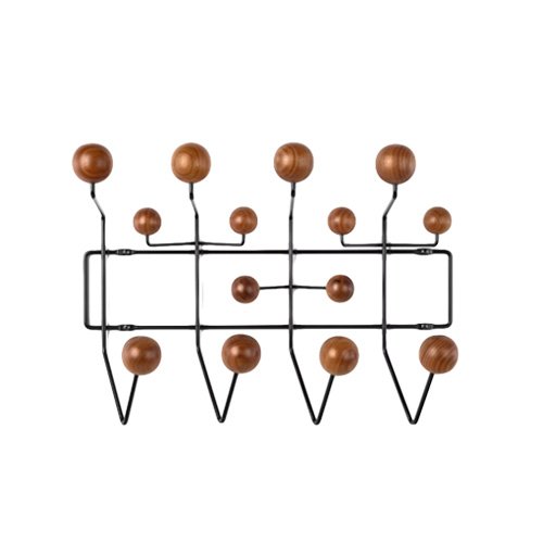 Eames Hang-It-All in Black Walnut and White Walnut with sculptural frame.