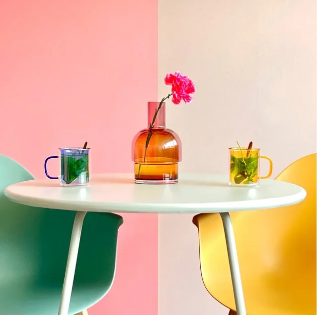 Contemporary reversible glass vase from Cloudnola, designed in the Netherlands.