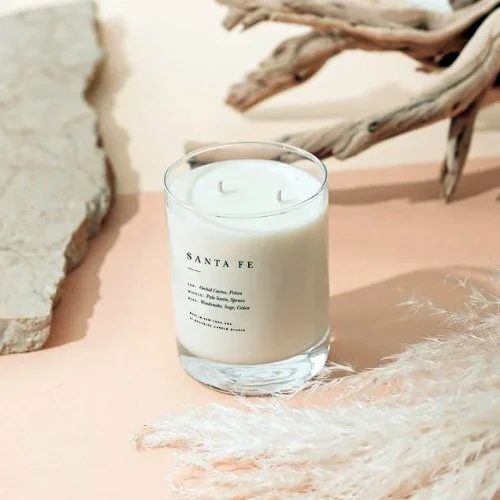 Desert-inspired Santa Fe candle delivering an even, ambient glow for modern interiors.