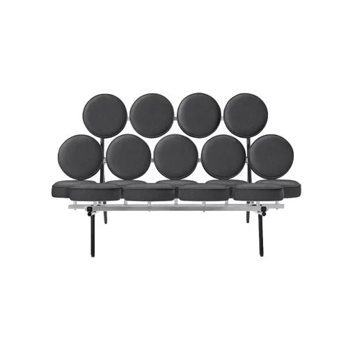 Nelson Marshmallow Sofa with 18 round cushions upholstered in Mode fabric.