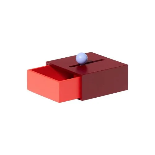 Minimalist storage box in vivid colors for desks and entryways.