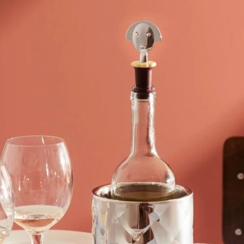 Designer wine stopper by Alessi – Anna Stop 2 in blue and black, a collectible accessory blending function and playful charm. (Copy)