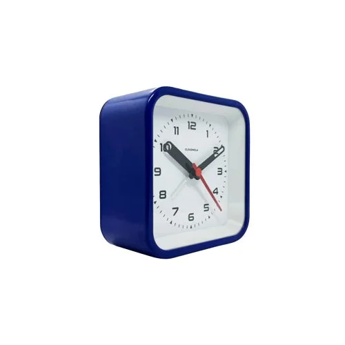 Compact silent alarm clock with graphic white numerals