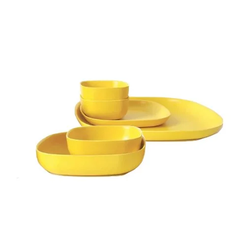 Modern yellow plate combines style and sustainability.