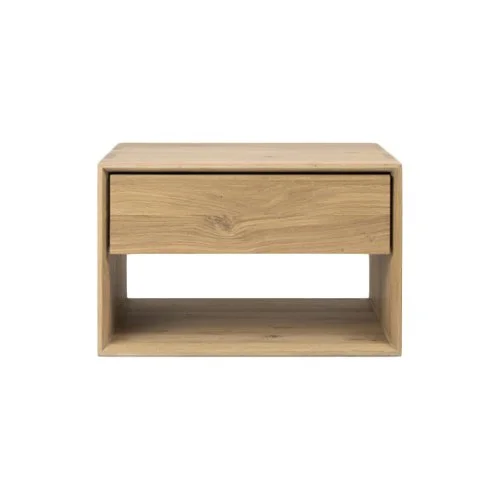 Nordic II Bedside Table by Ethnicraft in solid oak with drawer and clean-lined design