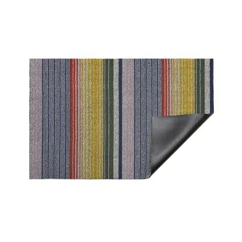 Chilewich Pop Stripe Shag Mat – vibrant, tufted floor mat for indoor/outdoor use with a modern striped design.