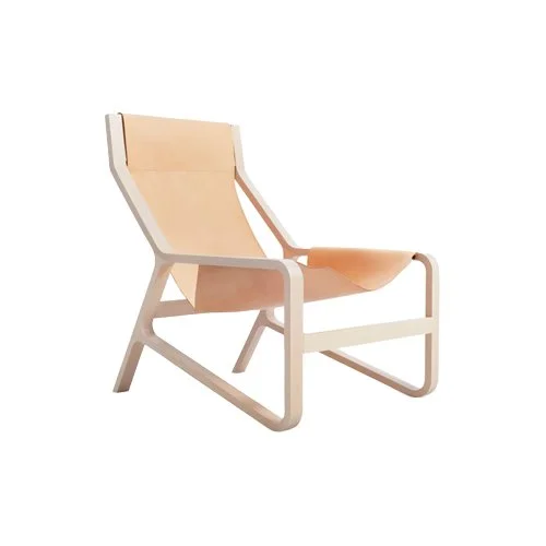 Blu Dot Toro Chair in chocolate leather—refined, relaxed seating for modern spaces.