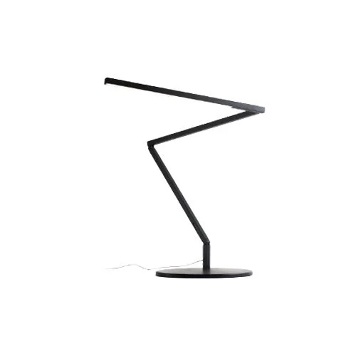 Contemporary silver task lamp featuring rotating light bar and efficient illumination.