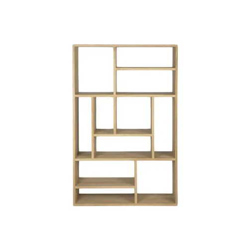 Ethnicraft M Rack in solid oak with sculptural, open geometric shelving (Copy)