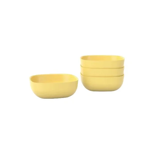 Bright Lemon bamboo cereal bowl adds playful energy to modern eco-friendly dining.