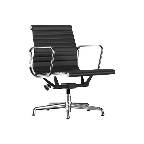 Herman Miller Eames Aluminum Group Management Chair in black 2100 series leather