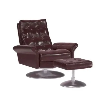 The Pileus Comfort Air™ Recliner and Ottoman by American Leather offers modern design, ergonomic comfort, and endless customization for your living space.