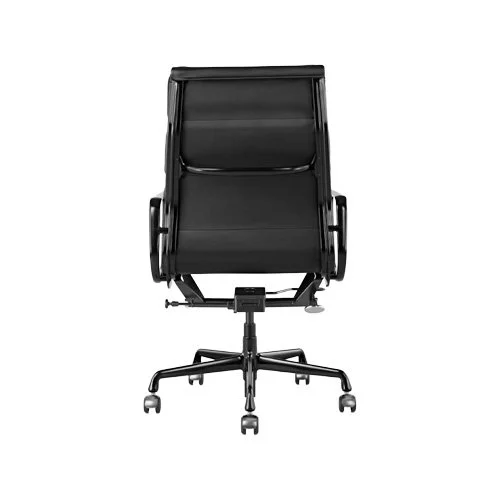 Executive height office chair with polished aluminum or black frame