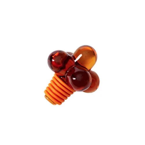Amber Hobknob glass bottle stopper by Areaware featuring silicone seal and sculptural form.