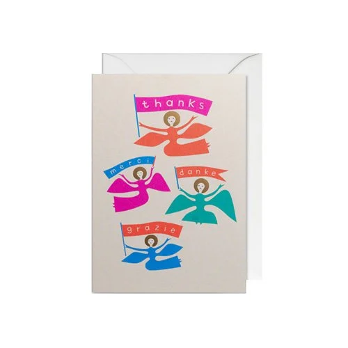 Angels thank you card by Alexander Girard with modern folk art design