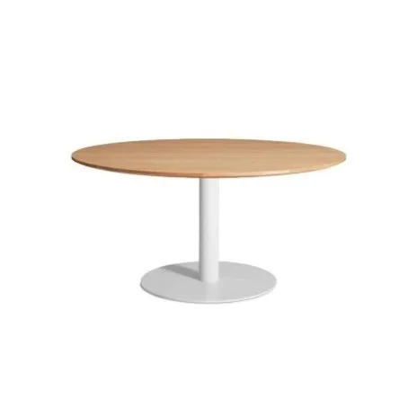 Blu Dot 60" Easy Dining Table with black powder-coated base and laminate top