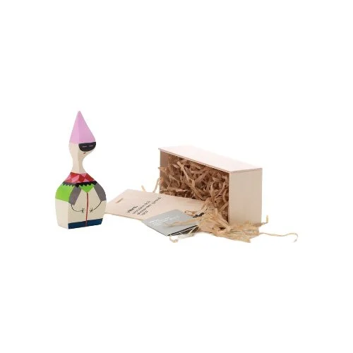 Vitra Wooden Doll No. 6, designed by Alexander Girard in 1953 — handcrafted midcentury decor with unique artistic personality.