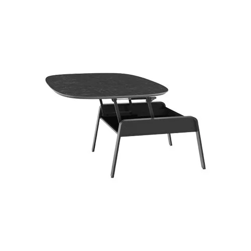 Cloud 9 1182 lift-top coffee table by BDI in Nimbus Black porcelain.