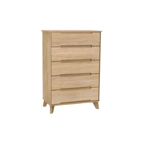 Copeland Linn 5-Drawer Dresser in cherry, oak, or walnut, a modern solid wood storage piece. (Copy)