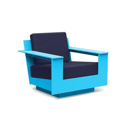 Bold Nisswa Lounge Chair by Loll Designs crafted with HDPE and plush Sunbrella cushions.