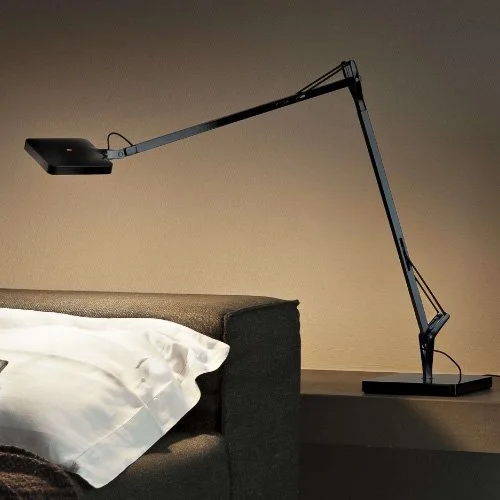 Minimalist task lamp featuring aluminum construction and controlled LED performance.