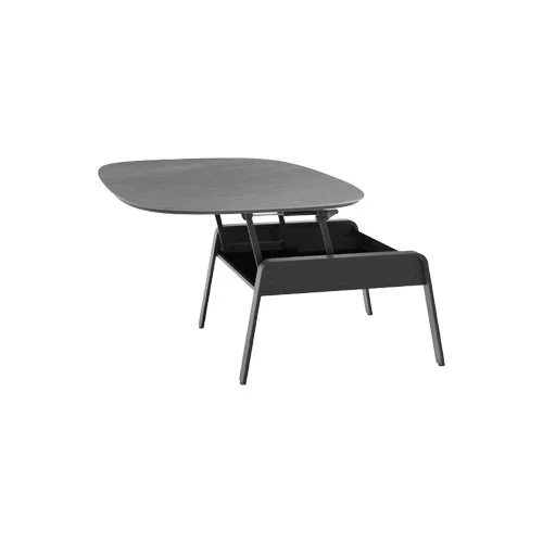 Cloud 9 1182 lift-top coffee table in Alto Grey porcelain with glass base.