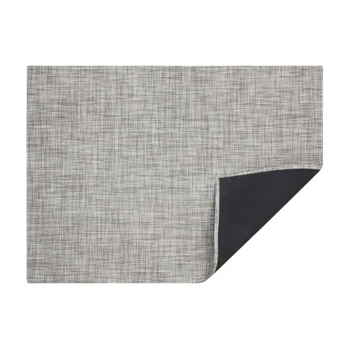 Durable Chilewich Mini Basketweave Rug, fade- and stain-resistant for indoor/outdoor use.