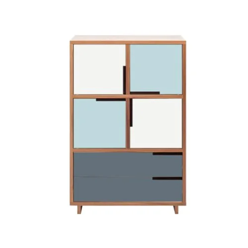 Modular maple cabinet with four doors and two drawers by Blu Dot